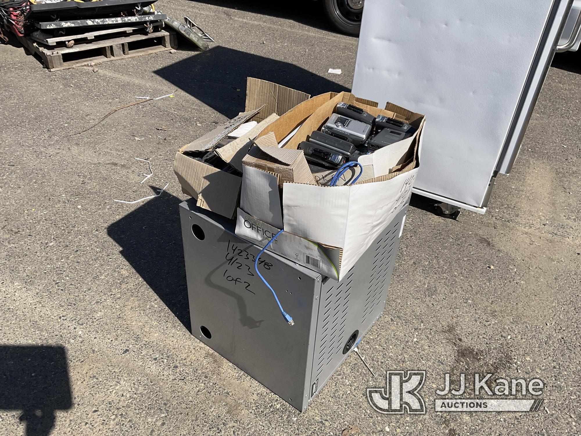 (Dixon, CA) Boxes of Miscellaneous Cameras & Electronic Storage Locker NOTE: This unit is being sold