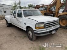 (Houston, TX) 1996 Ford F350 Crew-Cab Dual Wheel Pickup Truck Not Running, Condition Unknown) (Per s