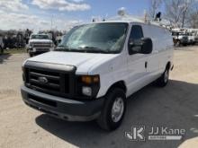 2010 Ford E250 Cargo Van Runs & Moves) (Runs A Little Rough, Check Engine & TPS Light On, Has Hail D