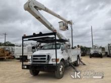 (Houston, TX) Altec AA755, Material Handling Bucket Truck rear mounted on 2012 Ford F750 Utility Tru