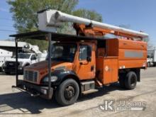 Altec LRV55, Over-Center Bucket Truck mounted behind cab on 2011 Freightliner M2 106 Chipper Dump Tr