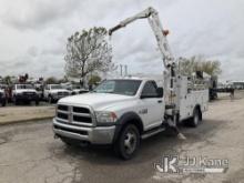 Stellar 3200A, Knuckleboom Crane mounted behind cab on 2014 RAM 5500 Flatbed/Service Truck Runs, Mov