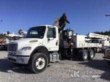 PM GRU-50P, Knuckleboom Crane mounted behind cab on 2015 Freightliner M2 106 T/A Flatbed Truck Runs,