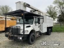 (Hawk Point, MO) Terex XT55, Over-Center Bucket Truck mounted behind cab on 2012 Freightliner M2 106