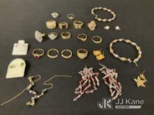 Earrings | rings | possible costume jewelry | authenticity unknown (Used) NOTE: This unit is being s
