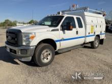 2013 Ford F350 4x4 Extended-Cab Enclosed Service Truck Runs & Moves, Body & Rust Damage