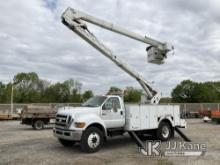 Terex/HiRanger HRX55-MH, Material Handling Bucket Truck rear mounted on 2007 Ford F750 Utility Truck