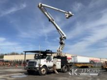 Altec LR760E70, Over-Center Elevator Bucket Truck mounted behind cab on 2013 Ford F750 Chipper Dump 