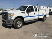 2013 Ford F350 4x4 Extended-Cab Service Truck Runs & Moves, Missing Rear Seating, Body & Rust Damage