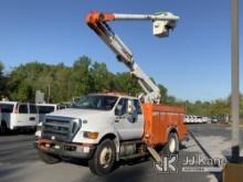 Altec L42A, Over-Center Bucket Truck center mounted on 2011 Ford F750 Extended-Cab Utility Truck Run