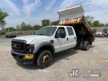 2009 Ford F550 4x4 Crew-Cab Dump Truck Runs Moves & Dump Operates, Body & Rust Damage, Major Bed Rus