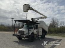 Altec LR756, Over-Center Bucket Truck mounted behind cab on 2014 Freightliner M2 106 4x4 Chipper Dum