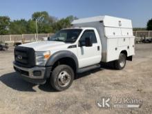 2011 Ford F450 4x4 Enclosed Service Truck Runs Rough & Moves, Check Engine Light On, Body & Rust Dam