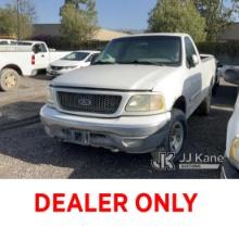 2002 Ford F150 4x4 Pickup Truck Not Running, Body Damage, Paint Damage, Stripped Of Parts, Back & Fr