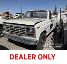 1986 Ford F-250 Regular Cab Pickup 2-DR Runs & Moves, Missing Steering Wheel , Missing Driver Side M