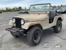 1975 Jeep CJ 4X4 Sport Utility Vehicle Runs & Moves) (No Brakes!!