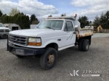 1997 Ford F350 4x4 Dump Truck Runs, Moves & Dump Operates) (Rust Damage