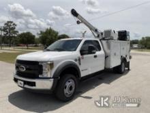 2019 Ford F550 Enclosed Extended-Cab Mechanics Truck Runs, Moves, Crane & Air Compressor Operates) (