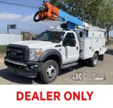 Altec AT37G, Articulating & Telescopic Bucket Truck mounted behind cab on 2013 Ford F550 4x4 Service