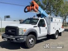 Altec AT37G, Articulating & Telescopic Bucket Truck mounted behind cab on 2011 Ford F550 4x4 Service