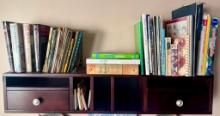 Vintage Cookbook Collection with Espresso Cubby Wall Shelf Organizer