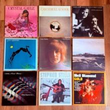 9 Classic Rock Vinyl Records - Cat Stevens, Steve Winwood, Stills, Moody Blues, Neil Diamond + More!