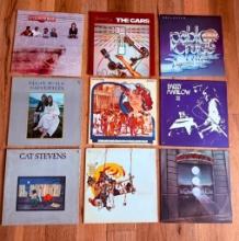 9 Classic Rock + Folk Vinyl Records -The Cars, Doobie Brothers, Chicago, Cat Stevens, King + More!