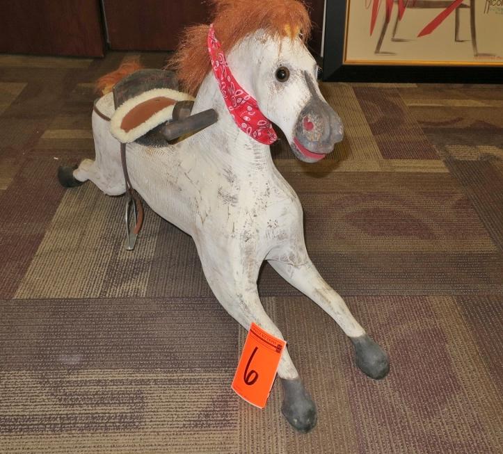 Antique Carved Wood Horse