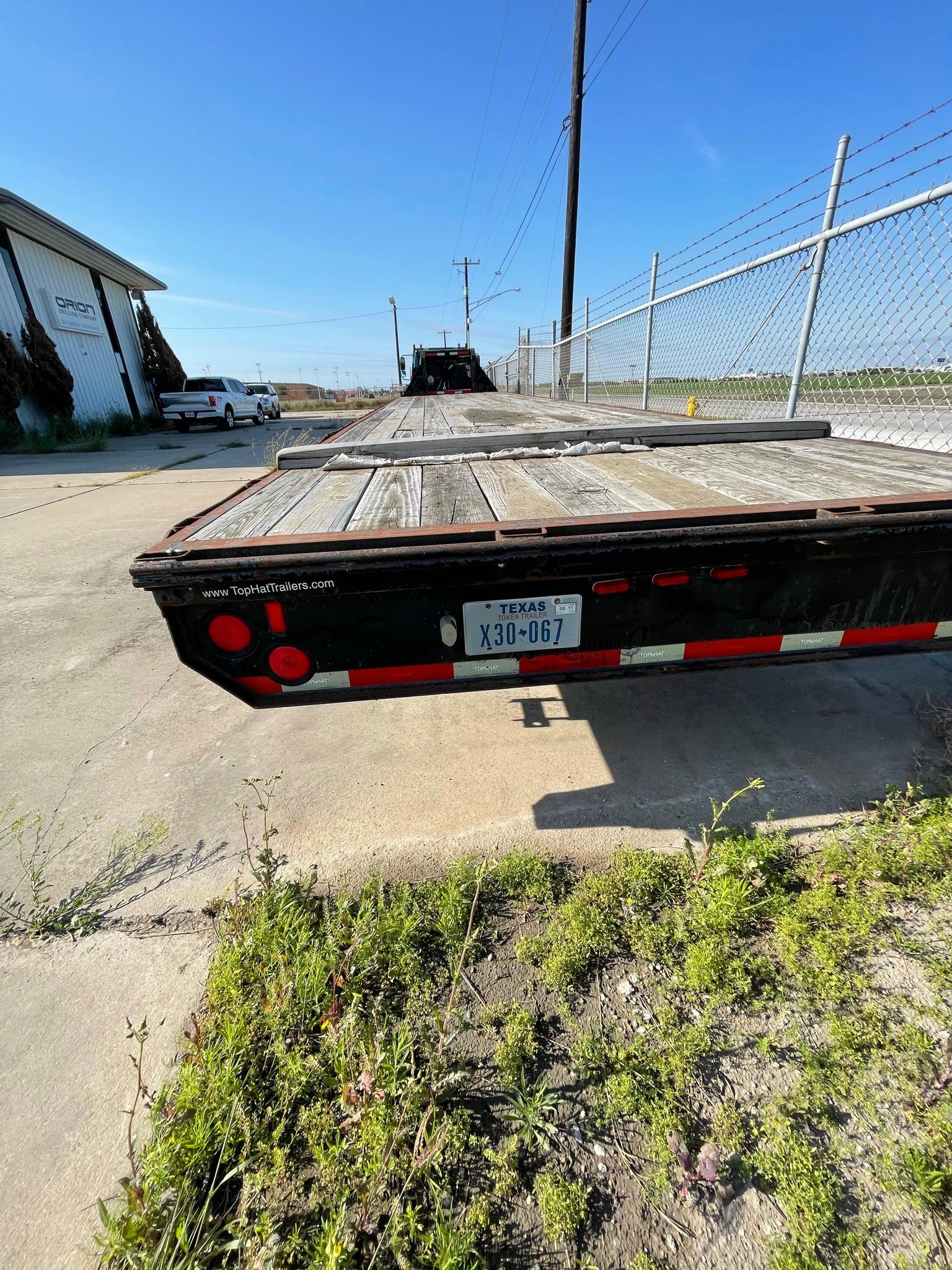 2008 Tophat T/A Gooseneck Trailer, 8'W x 40'L, 9' Gooseneck, Wood Deck, Spring Type Suspension, Side