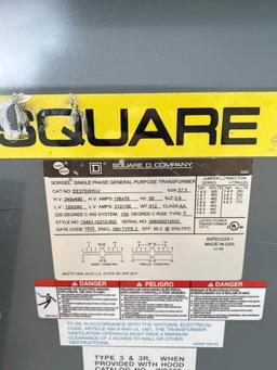 SQUARE D SINGLE PHASE TRANSFORMER; 480 DELTA; 120/240