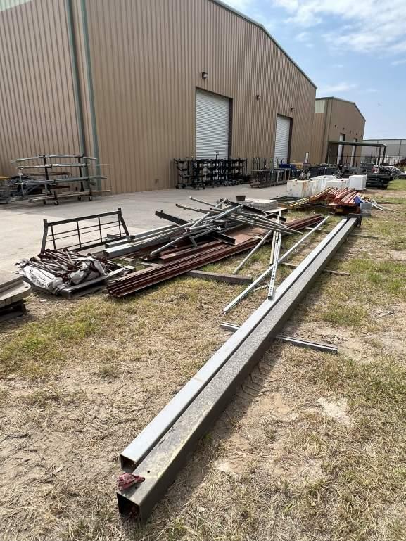 LOT OF MISCELLANEOUS SCRAP METAL & 2 OUTDOOR LIGHT POLES