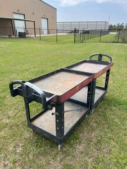 (2) PLASTIC ROLLING JOB CARTS APPROX. 24”X44”X34”