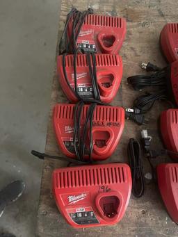 (4) MILWAUKEE M 12 CHARGERS; UNUSED