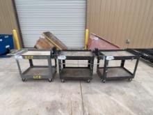 (3) PLASTIC ROLLING JOB CARTS APPROX. 24”X44”X34”