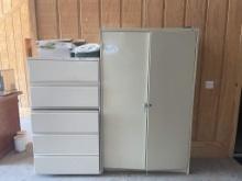 METAL CABINET AND 5-DRAWER METAL LATERAL FILE