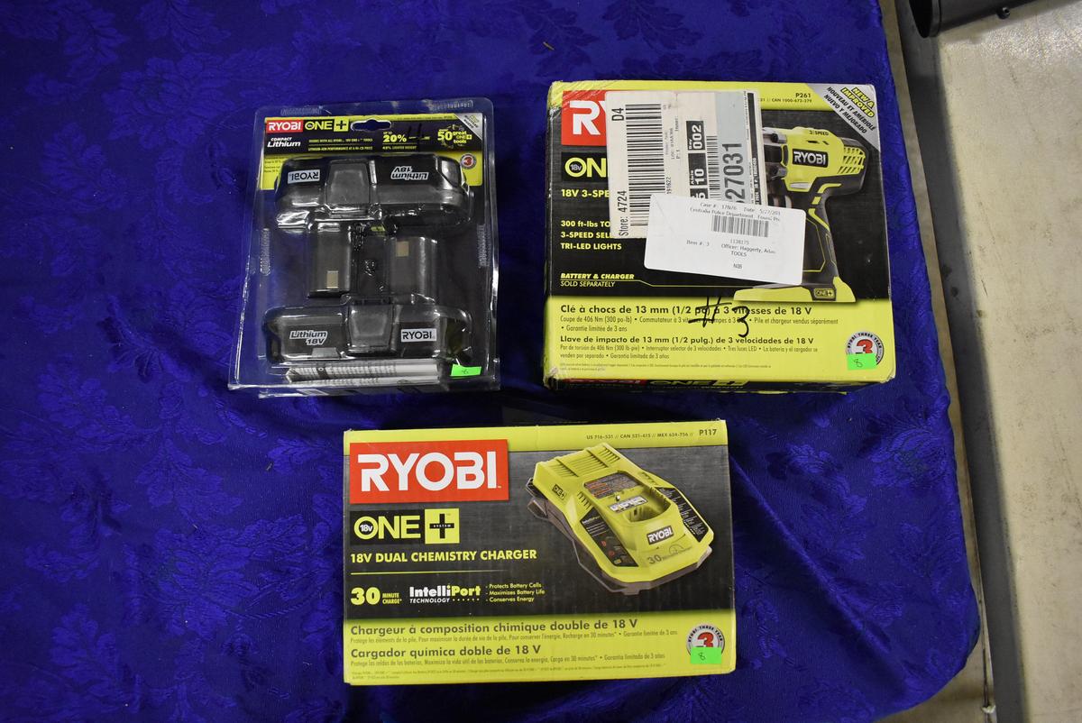 RYOBI IMPACT WRENCH AND BATTERIES!