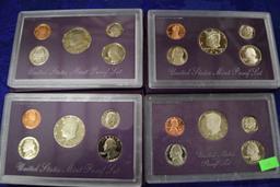 FOUR UNITED STATES MINT PROOF SETS!