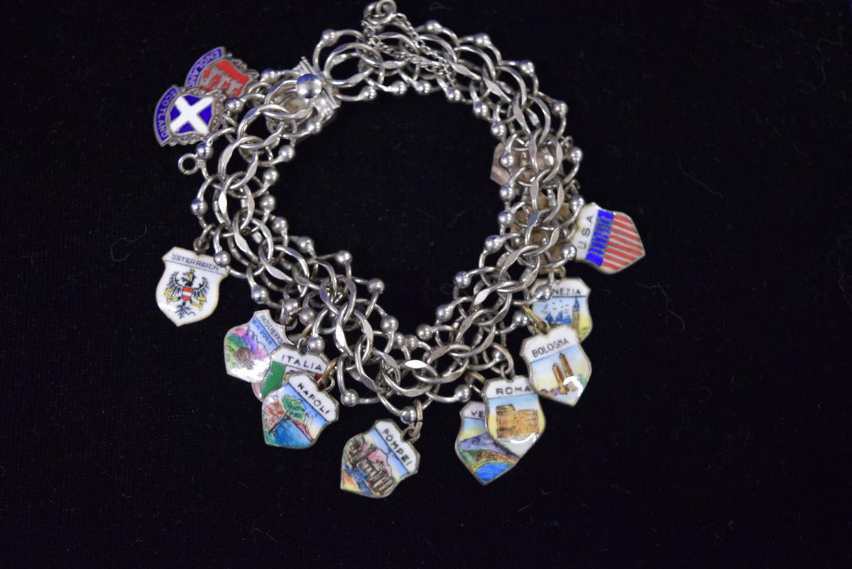 VINTAGE STERLING CHARM BRACELET!