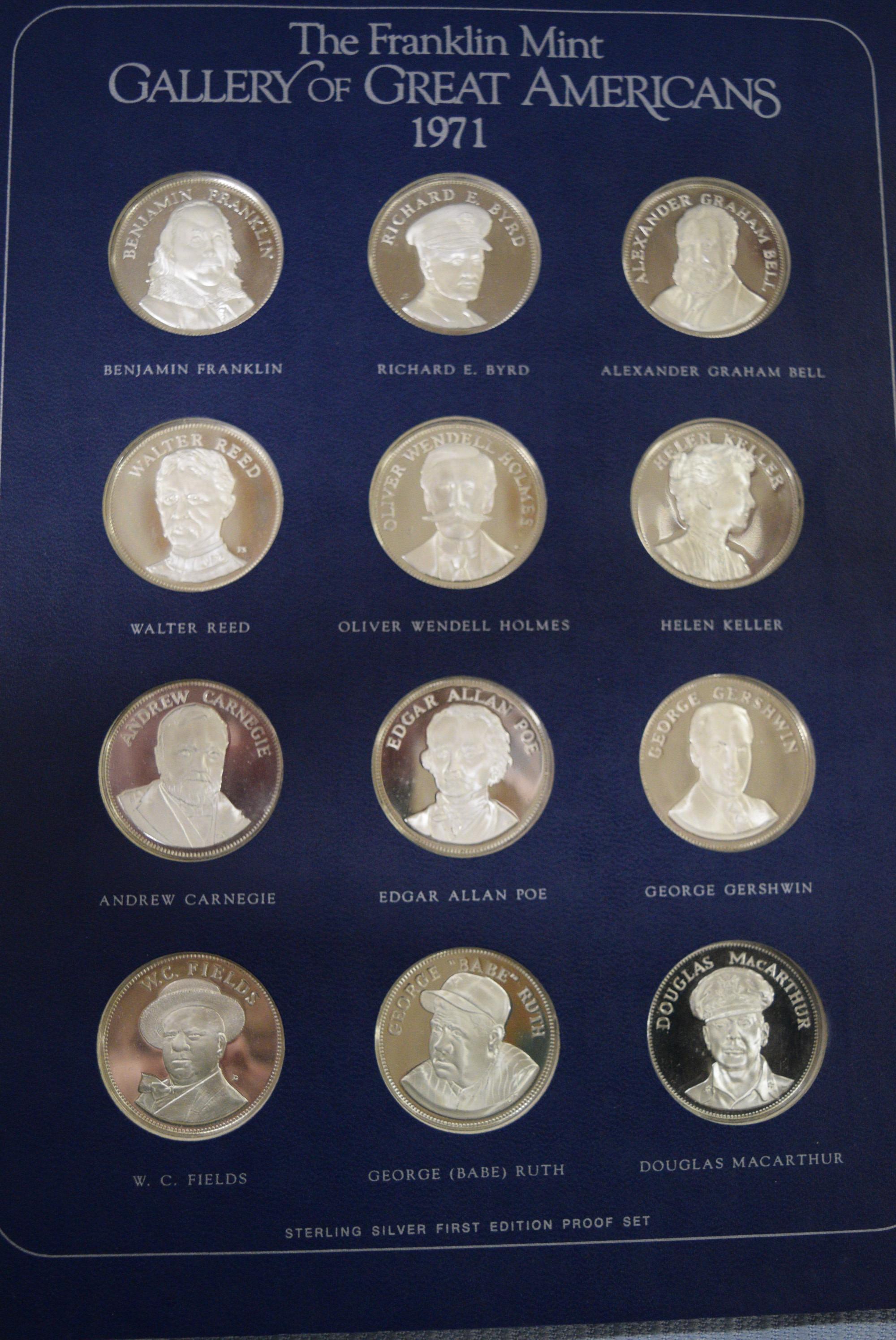 #5 FRANKLIN MINT GALLERY OF GREAT AMERICANS COINS!