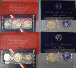 2 UNCIRCULATED BICENTENNIAL SILVER DOLLARS!