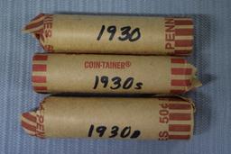 3 ROLLS OF 1930'S PENNIES!