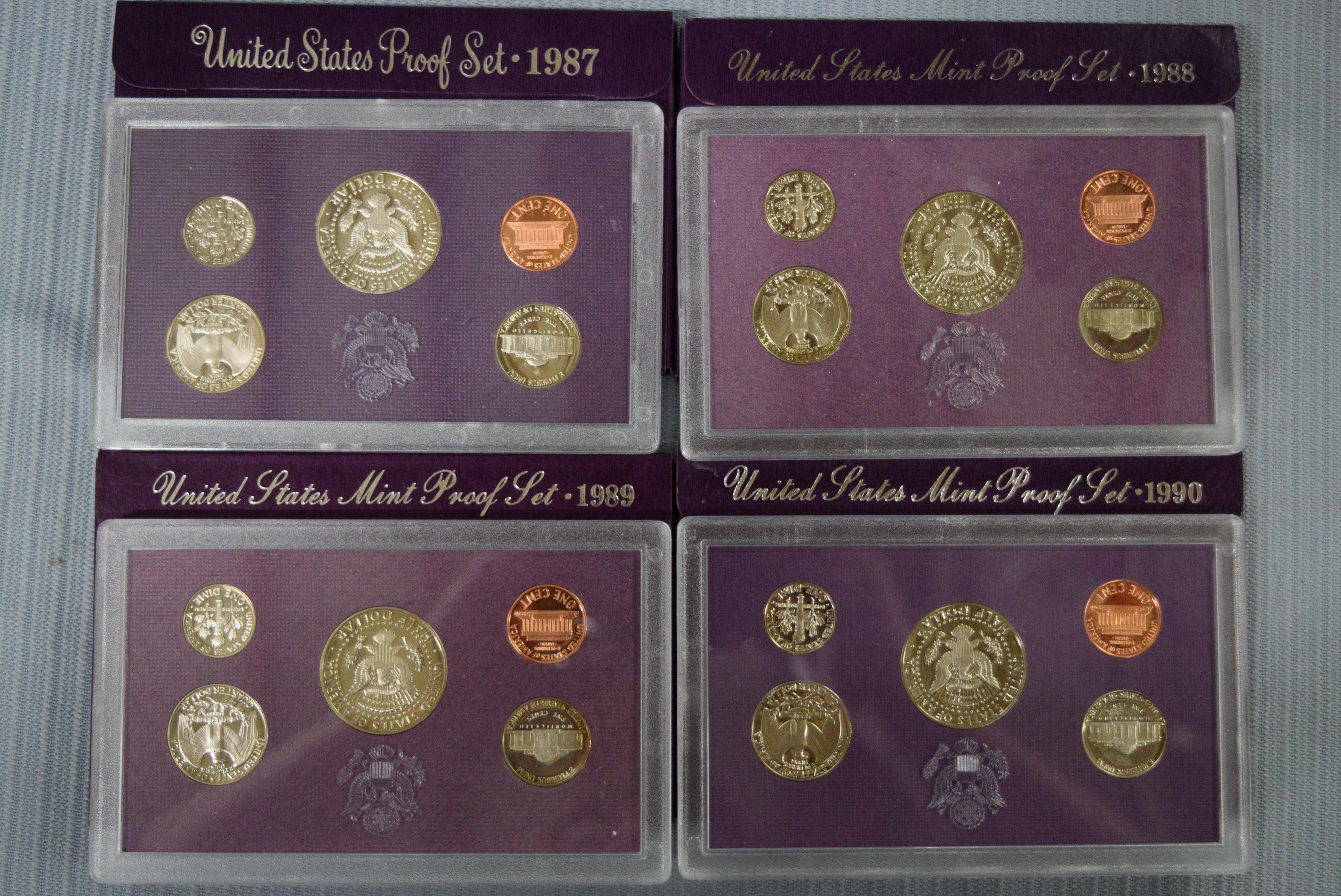 4 UNITED STATES MINT PROOF SETS!