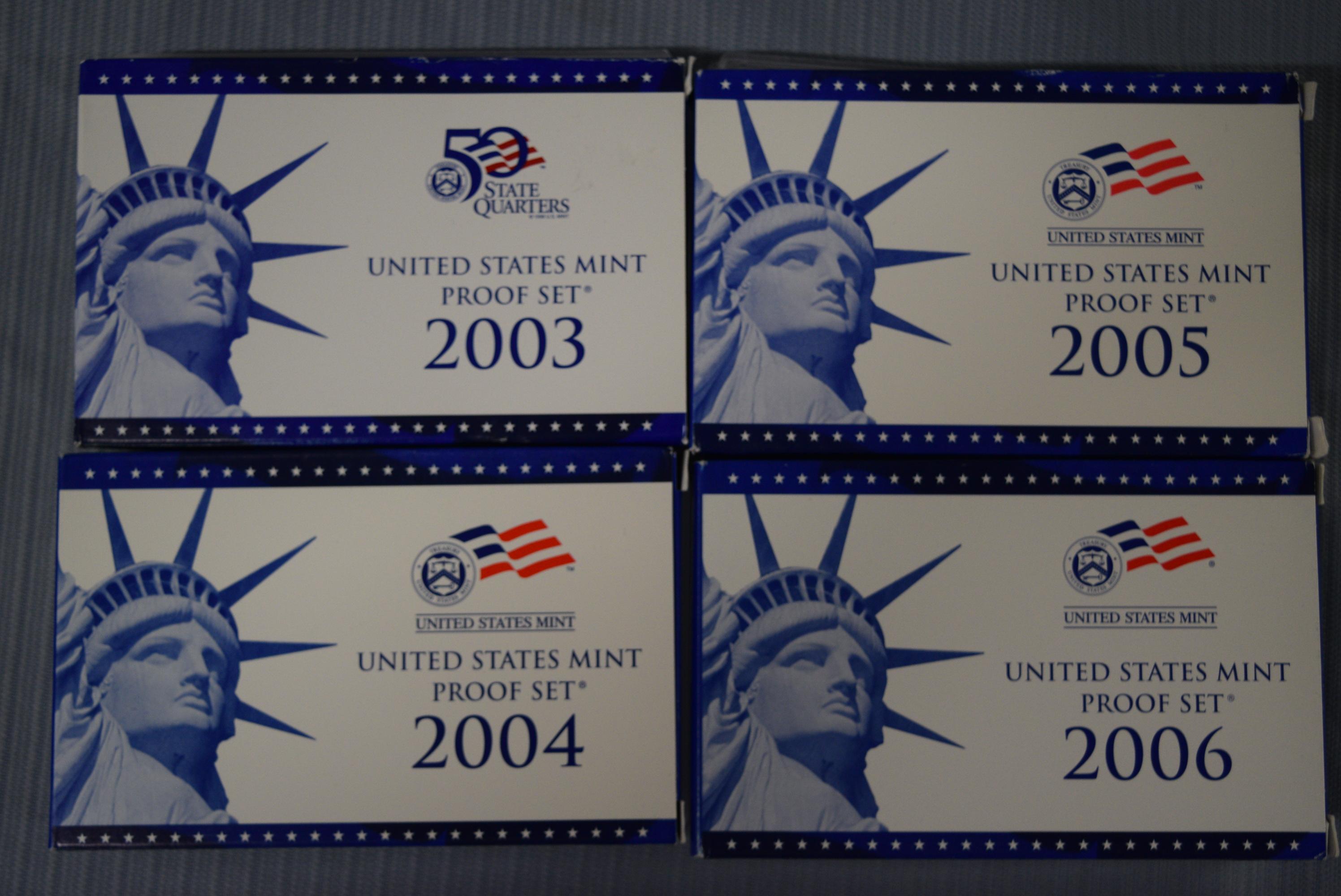 4 UNITED STATES MINT PROOF SETS!