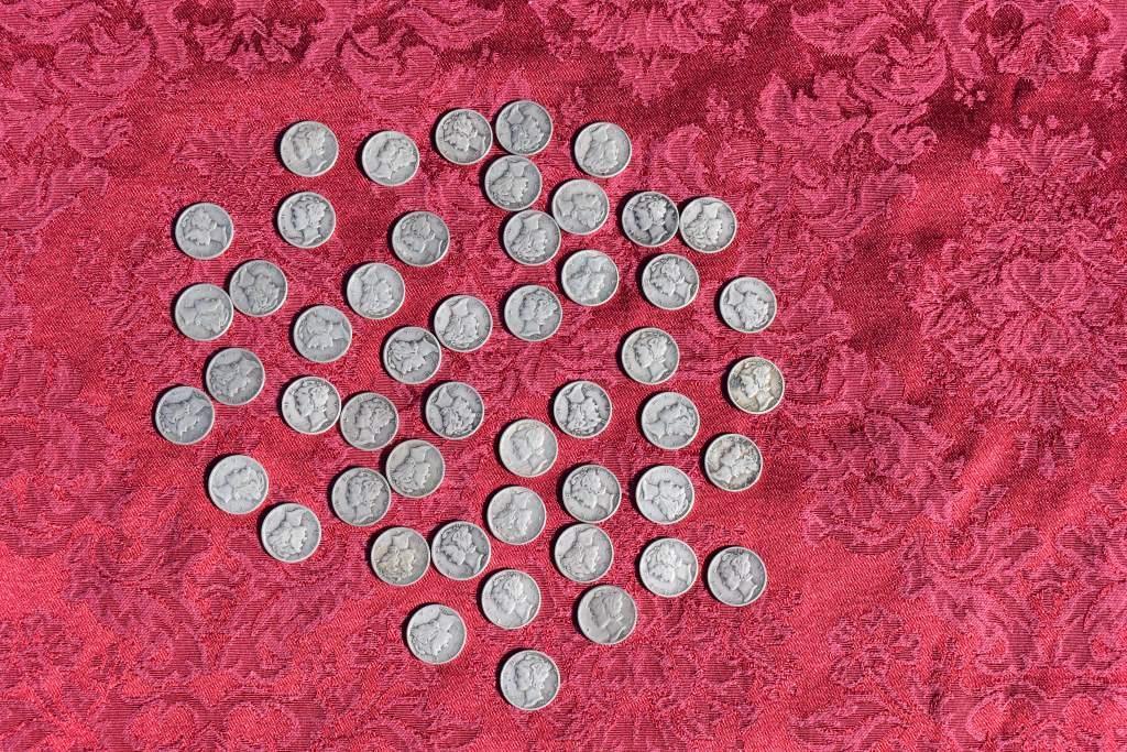 50 MERCURY DIMES!