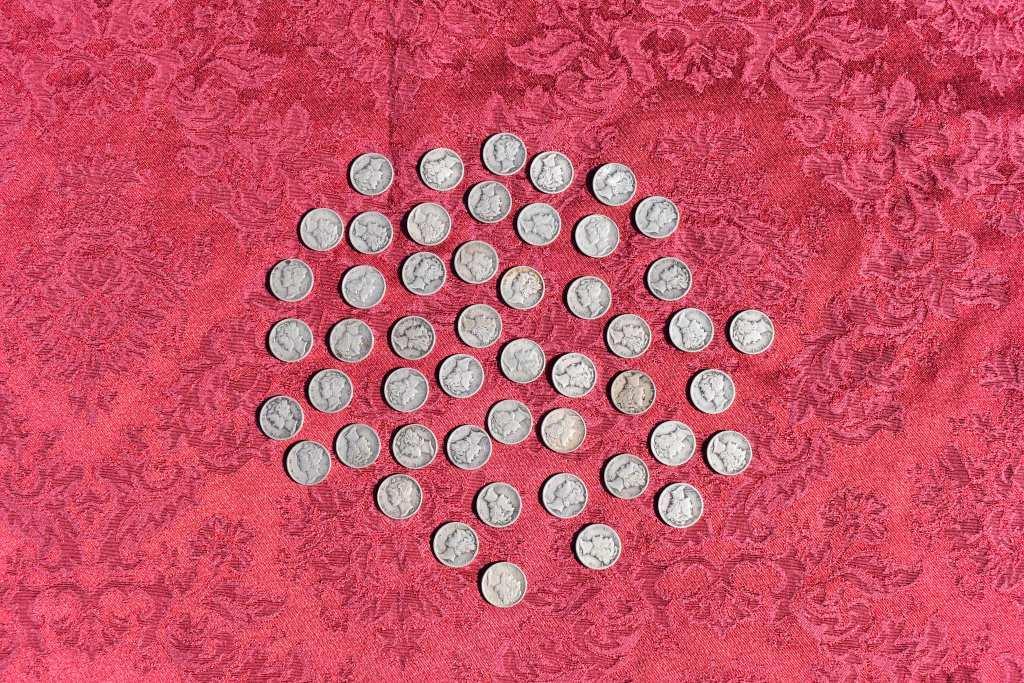 50 MERCURY DIMES!