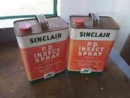 2- 1 Gallon Sinclair Insect Spray Tin Cans