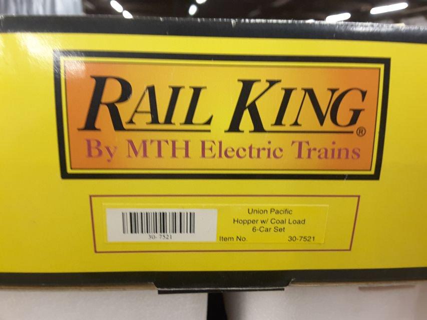 Nib Rail King Union Pacific Hopper W/ Coal Load 6 Car Set Item #30-7521