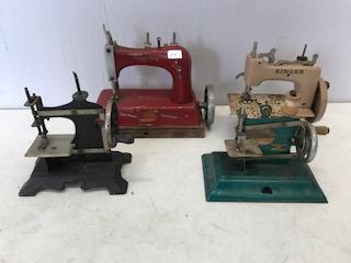 (4) sewing machines including: Singer, Jr. Miss, and Green Casige; all with