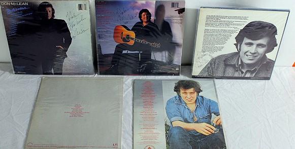 LOT OF DON MCCLEAN LP VINYL RECORDS- AUTOGRAPHED