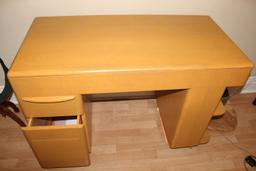 Heywood Wakefield blonde home office desk and chair 1 handle needs reattached